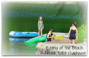 Playing at the Beach on Fishhawk Lake